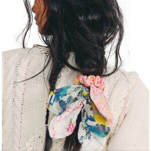 Lot 2 🎀 LoveShackFancy Floral Gauze Cotton Hair Scrunchie Set